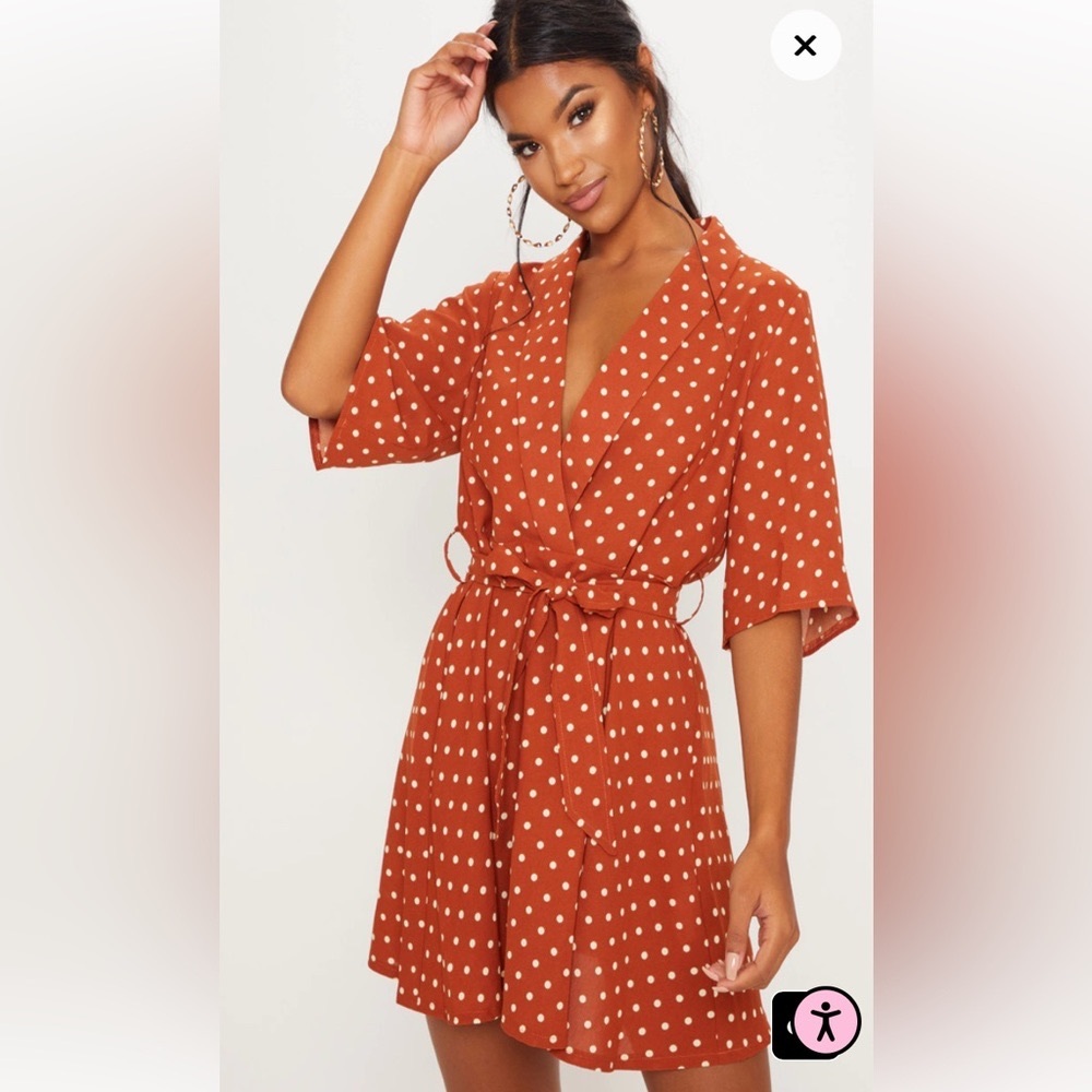 PLT Orange 🍊Polka Dot Dress